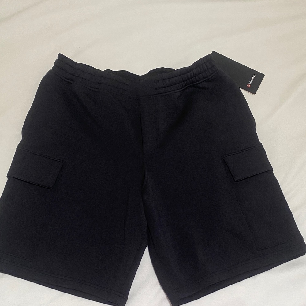 lululemon athletica Black Athletic Shorts smooth spacer cargo shorts 9” MEN